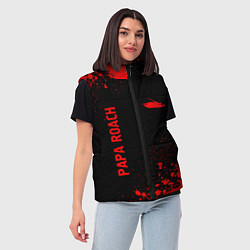 Женский жилет Papa Roach - red gradient вертикально, цвет: 3D-черный — фото 2