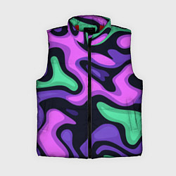 Женский жилет Разноцветный эмоциональный камуфлляж, цвет: 3D-красный