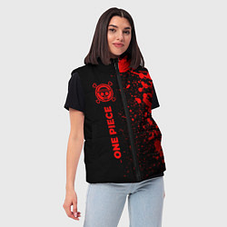 Женский жилет One Piece - red gradient по-вертикали, цвет: 3D-черный — фото 2