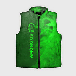 Женский жилет Among Us - green gradient по-вертикали, цвет: 3D-черный