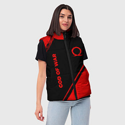 Женский жилет God of War - red gradient вертикально, цвет: 3D-черный — фото 2