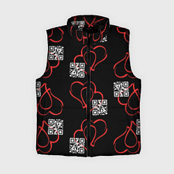 Женский жилет Сердца и код любви на черном, цвет: 3D-черный