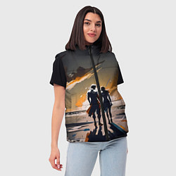 Женский жилет Пара на пляже, цвет: 3D-черный — фото 2