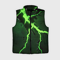 Женский жилет Зеленая неоновая молния, цвет: 3D-светло-серый