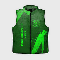 Женский жилет Manchester City - green gradient вертикально, цвет: 3D-черный