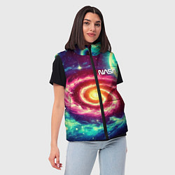 Женский жилет Spiral galaxy - neon glow, цвет: 3D-черный — фото 2
