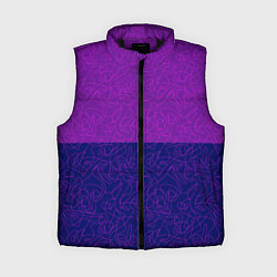 Женский жилет Фиолетовый синий узор с абстрактными линиями