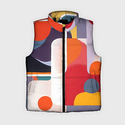 Женский жилет Абстракция из фигур и линий, цвет: 3D-черный