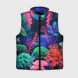 Женский жилет Подводный мир с кораллами, цвет: 3D-светло-серый
