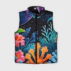 Женский жилет Космические кораллы, цвет: 3D-черный