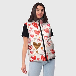 Женский жилет Любовный паттерн, цвет: 3D-черный — фото 2