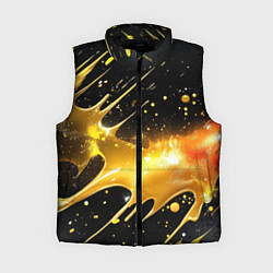 Женский жилет Оранжевая краска на черном, цвет: 3D-черный