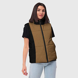 Женский жилет Чёрный с коричневым в горошек, цвет: 3D-черный — фото 2