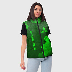 Женский жилет Mitsubishi - green gradient вертикально, цвет: 3D-черный — фото 2