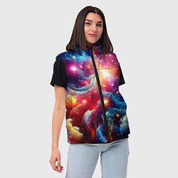 Женский жилет Colorfull neon space clouds - ai art fantasy, цвет: 3D-красный — фото 2
