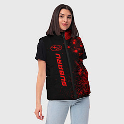 Женский жилет Subaru - red gradient по-вертикали, цвет: 3D-черный — фото 2