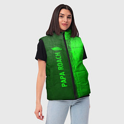 Женский жилет Papa Roach - green gradient по-вертикали, цвет: 3D-черный — фото 2