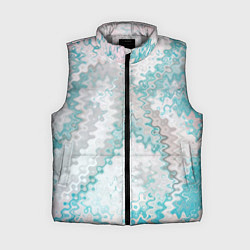 Женский жилет Серо-бирюзовый абстрактный, цвет: 3D-светло-серый