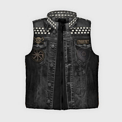 Женский жилет Джинсовка с славянским викингом и татуировками, цвет: 3D-светло-серый