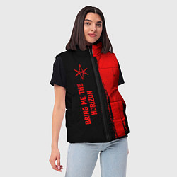 Женский жилет Bring Me the Horizon - red gradient по-вертикали, цвет: 3D-черный — фото 2