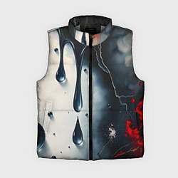 Женский жилет Сюрреалистичная абстракция с каплями, цвет: 3D-светло-серый