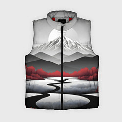 Женский жилет Белые горы и красные деревья, цвет: 3D-красный