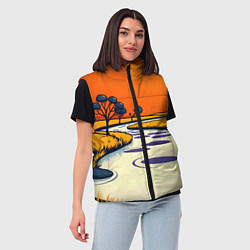 Женский жилет Арт с фантастическим пейзажем, цвет: 3D-красный — фото 2