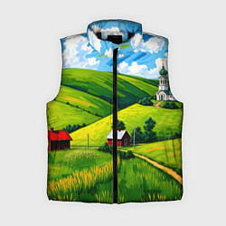 Женский жилет Русская деревенька, цвет: 3D-черный