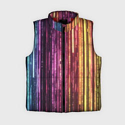 Женский жилет Неоновый и переливающийся киберпанк узор, цвет: 3D-красный