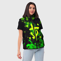 Женский жилет Doom кислотный снег в огне лого, цвет: 3D-черный — фото 2