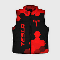 Женский жилет Tesla - red gradient вертикально, цвет: 3D-черный