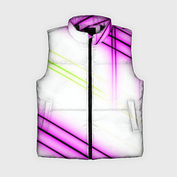 Женский жилет Green white pink line, цвет: 3D-черный