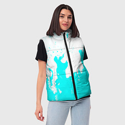 Женский жилет Голубой огонь текстура, цвет: 3D-черный — фото 2