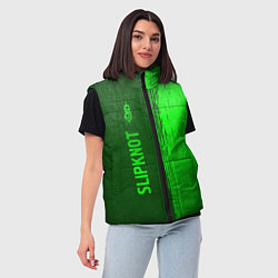 Женский жилет Slipknot - green gradient по-вертикали, цвет: 3D-черный — фото 2
