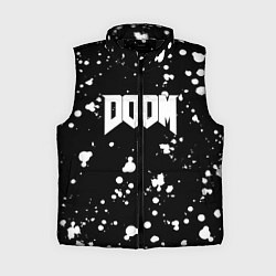 Женский жилет Doom белые краски всплеск, цвет: 3D-черный