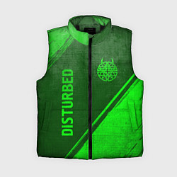 Женский жилет Disturbed - green gradient вертикально, цвет: 3D-черный