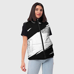 Женский жилет PUBG черно белые краски, цвет: 3D-светло-серый — фото 2