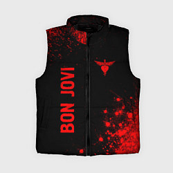 Женский жилет Bon Jovi - red gradient вертикально, цвет: 3D-черный