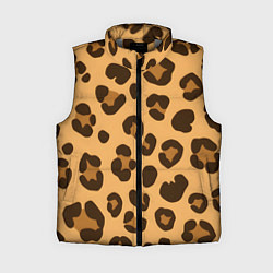 Женский жилет Коричневые пятна леопарда, цвет: 3D-светло-серый