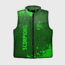 Женский жилет Scorpions - green gradient вертикально, цвет: 3D-черный