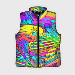 Женский жилет Черепа неоновые краски, цвет: 3D-черный