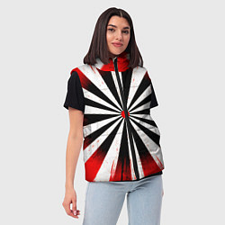 Женский жилет Мишень красно-белая, цвет: 3D-черный — фото 2