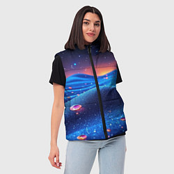 Женский жилет Синяя дюна - текстура, цвет: 3D-черный — фото 2