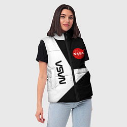 Женский жилет Nasa текстура геометрия, цвет: 3D-черный — фото 2