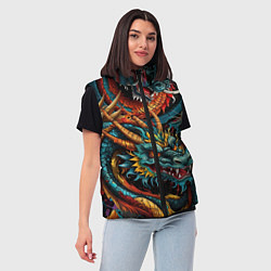 Женский жилет Татуировка дракона ирезуми, цвет: 3D-черный — фото 2