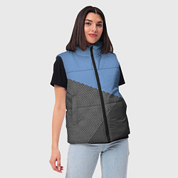 Женский жилет Сине-серый геометричный, цвет: 3D-черный — фото 2