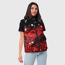 Женский жилет Красно-черная блестящая текстура, цвет: 3D-черный — фото 2
