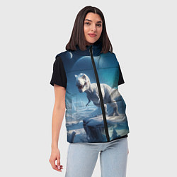 Женский жилет Снежный динозавр - история вымирания, цвет: 3D-черный — фото 2