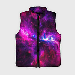 Женский жилет Неоновый галактический космос, цвет: 3D-черный