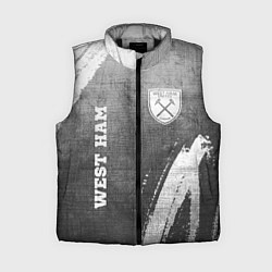 Женский жилет West Ham - grey gradient вертикально, цвет: 3D-черный